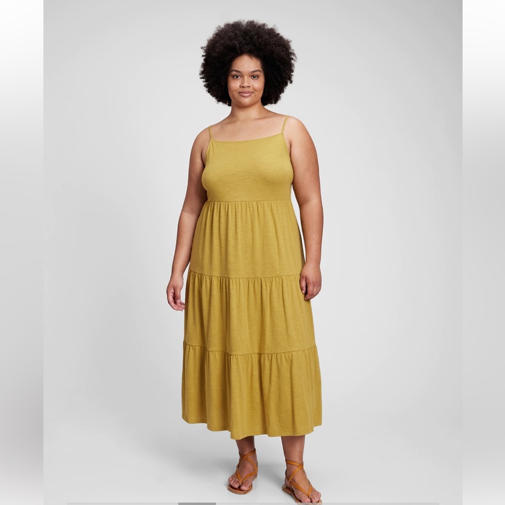 GAP Green Halter Tiered Maxi Dress Size M